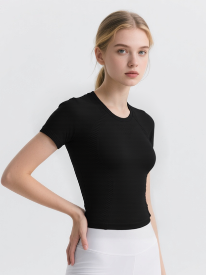 Seamless Antibacterial Lightweight Quick-Dry Slim Fit Yoga T-Shirt