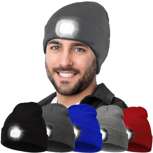 Outdoor LED Warm Lighting Knitted Hat Night Walking Hat Fishing Hat Glowing LED Knitted Hat Outdoor