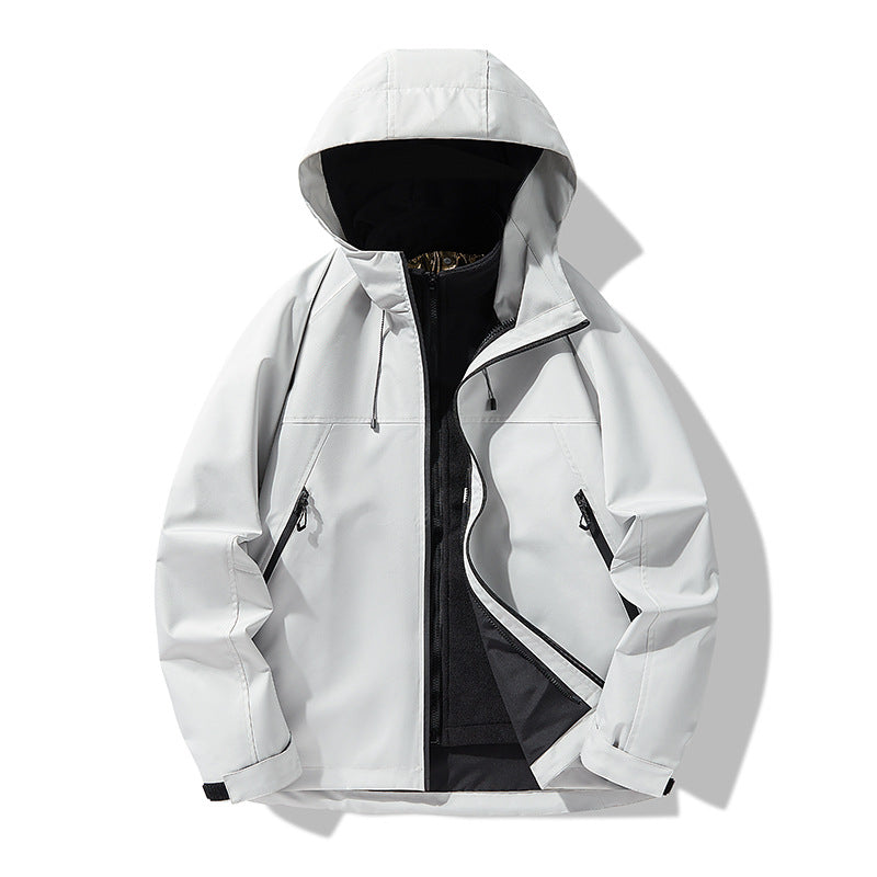 3-in-1 Waterproof Windproof Jacket Fleece Lined Outdoor Couple Hiking Jacket