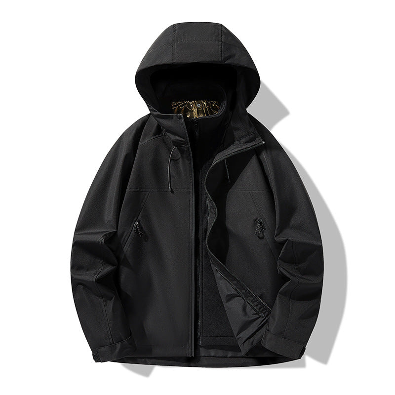 3-in-1 Waterproof Windproof Jacket Fleece Lined Outdoor Couple Hiking Jacket