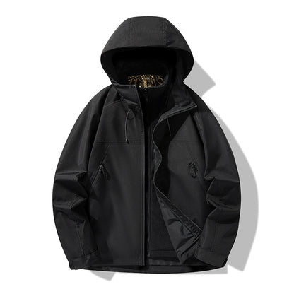 3-in-1 Waterproof Windproof Jacket Fleece Lined Outdoor Couple Hiking Jacket