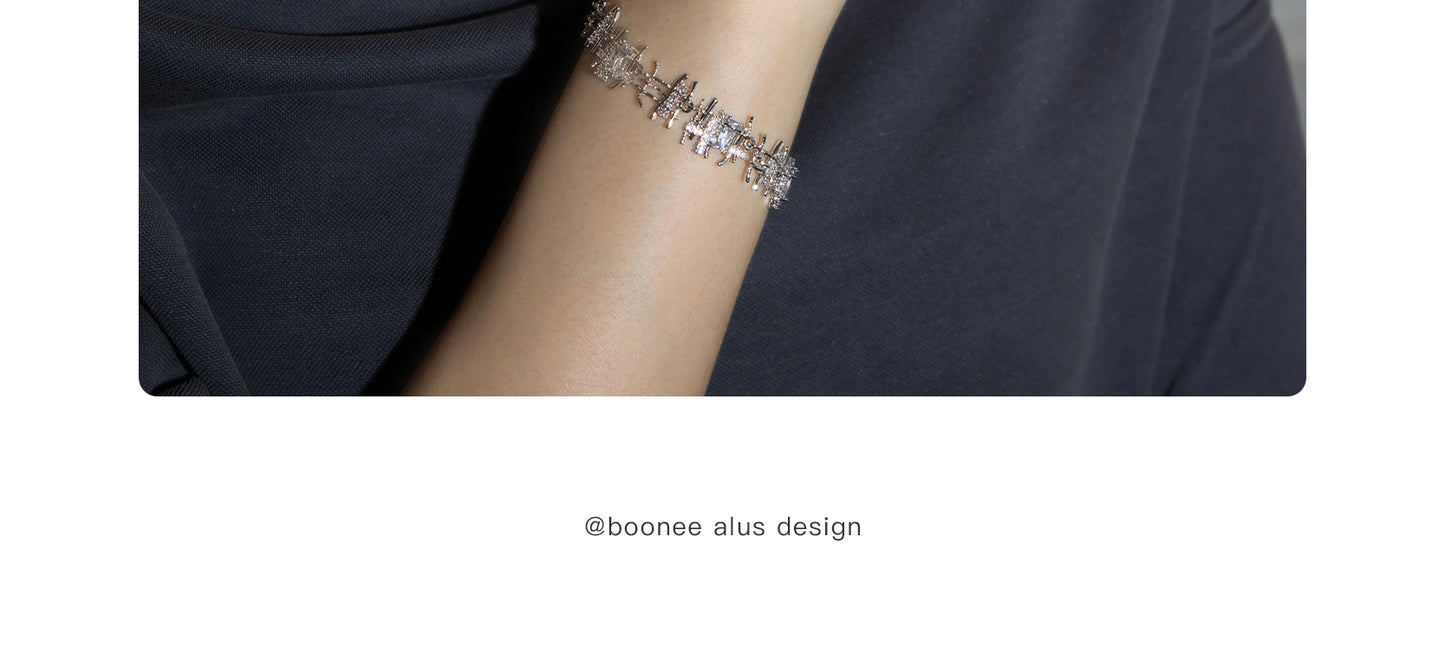 Braided Zircon Hollow Bracelet