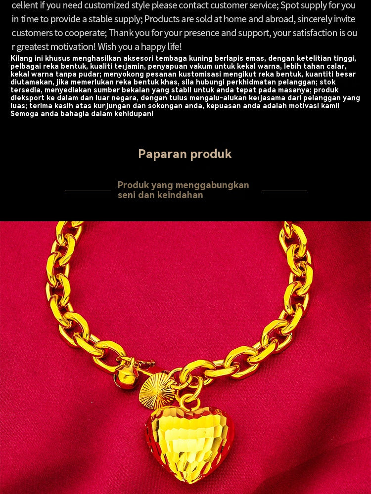 Gold Filled Hollow Heart Design Bracelet