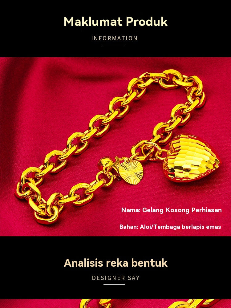Gold Filled Hollow Heart Design Bracelet