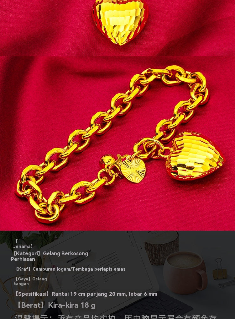 Gold Filled Hollow Heart Design Bracelet