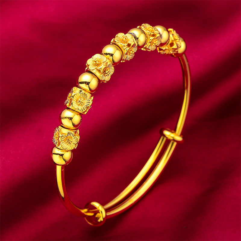 New Flower Adjustable Sand Gold Bracelet