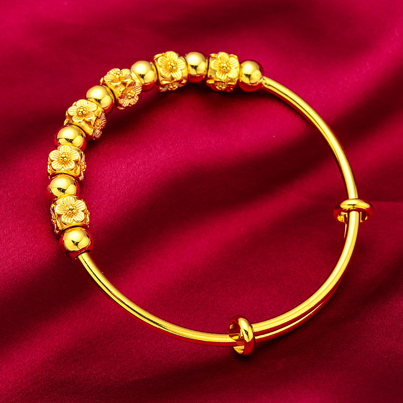 New Flower Adjustable Sand Gold Bracelet