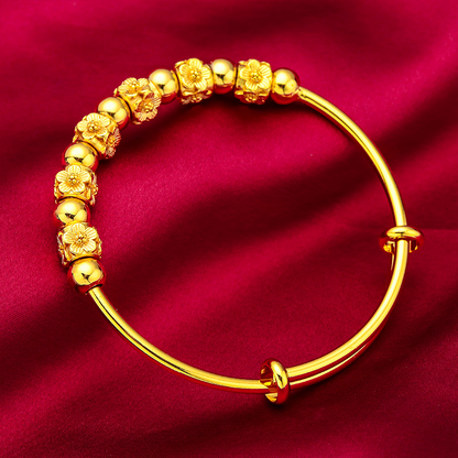 New Flower Adjustable Sand Gold Bracelet