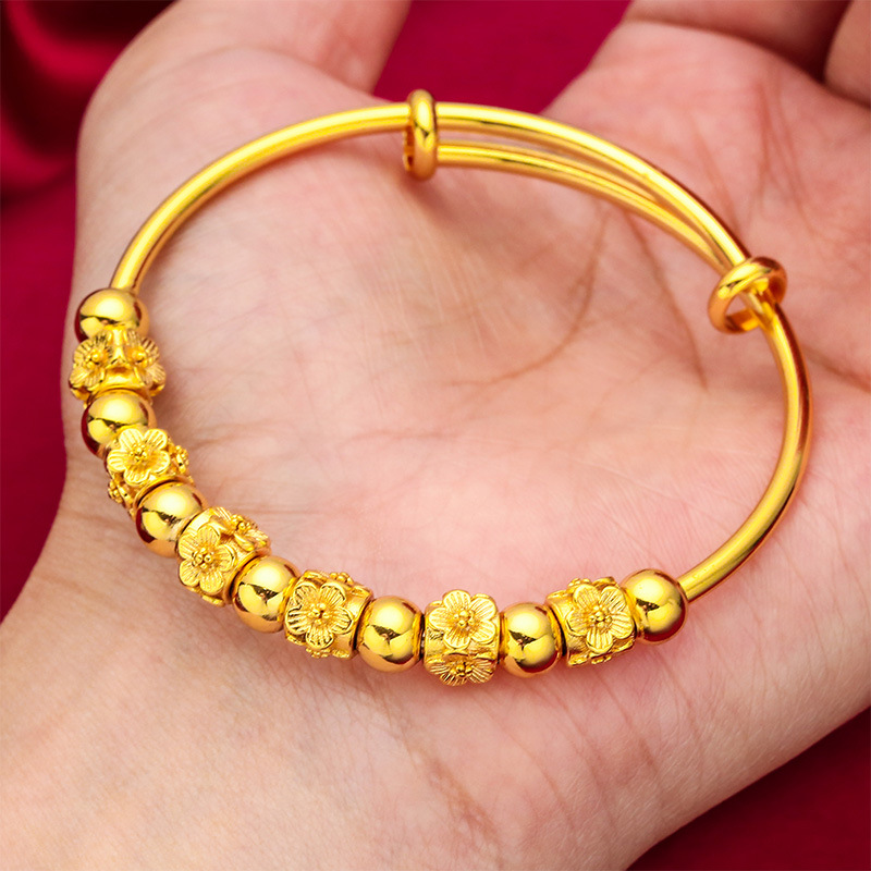 New Flower Adjustable Sand Gold Bracelet