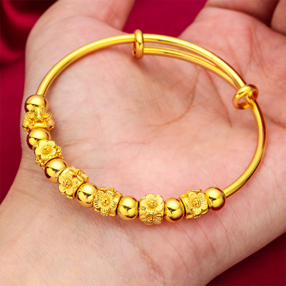 New Flower Adjustable Sand Gold Bracelet