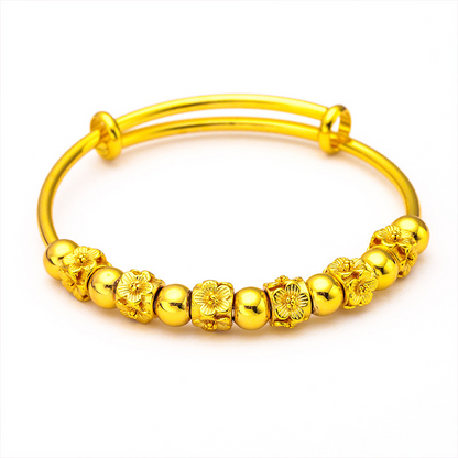 New Flower Adjustable Sand Gold Bracelet