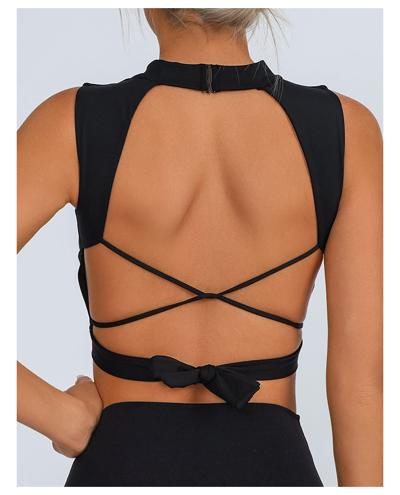 Fitness Nude Quick-Dry Padded Tie Vest