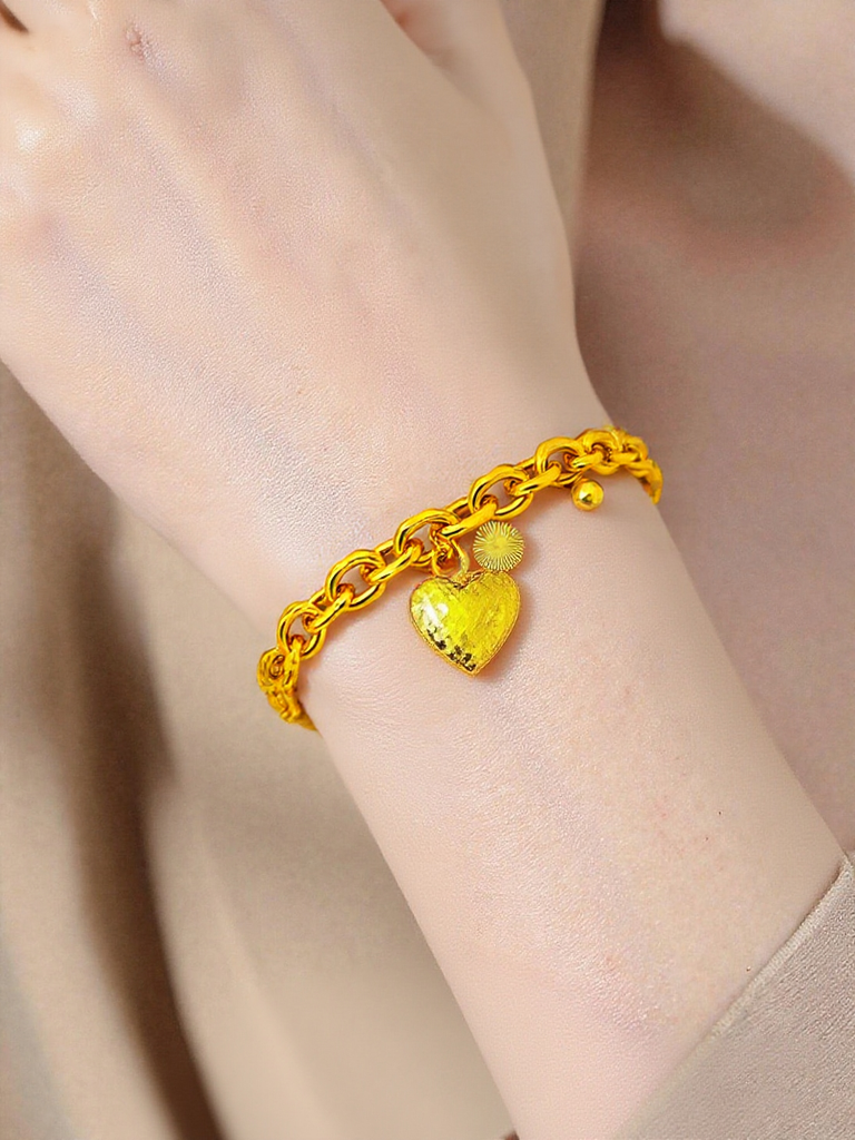 Gold Filled Hollow Heart Design Bracelet