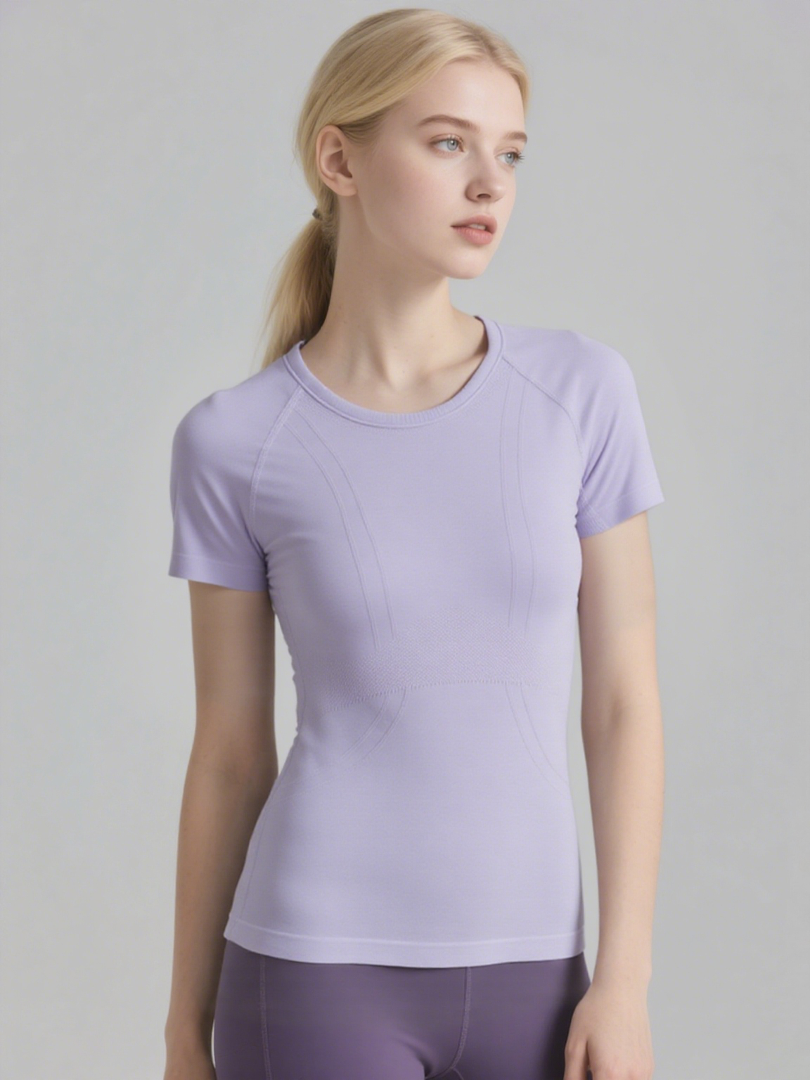 Seamless Antibacterial Lightweight Quick-Dry Slim Fit Yoga T-Shirt