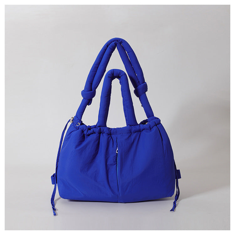 Cross-Border Hot Personality and Versatility down Cotton Backpack New Nylon Drawstring Lightweight Shoulder Bag Fashion Cloth Bag