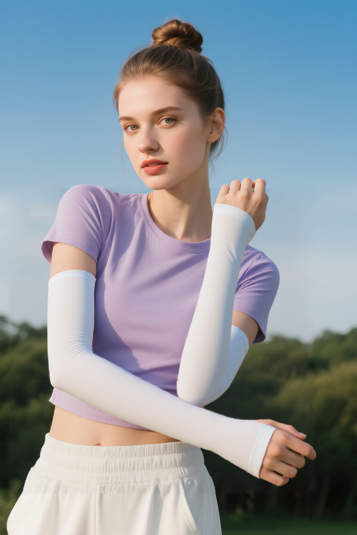 Ice Silk Outdoor Cycling Solid Color Anti-Mosquito Sun Protection Sleeves