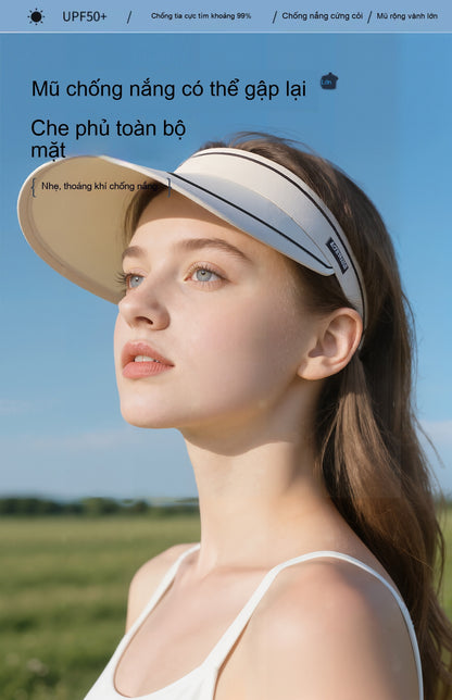 UPF50+ Large Brim UV Protection Visor Sun Hat