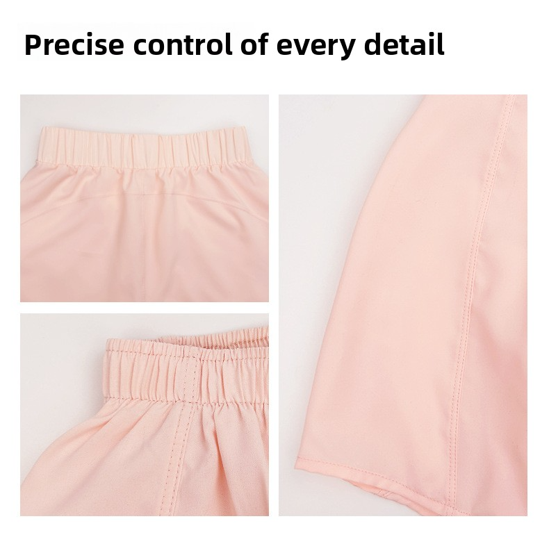 High-waisted Elastic Adjustable Fake Two-piece Sports Shorts