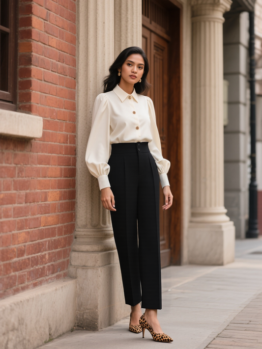 Spring Summer High Waist Slimming Casual Thin Nine-point Trousers