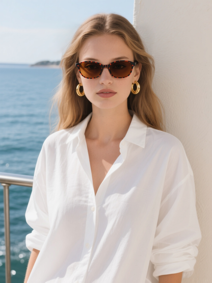 British Retro Oval Frame Sunglasses