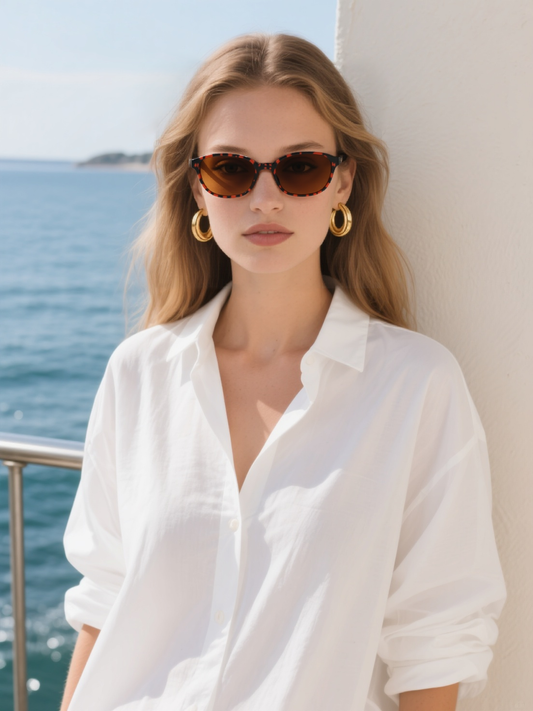British Retro Oval Frame Sunglasses