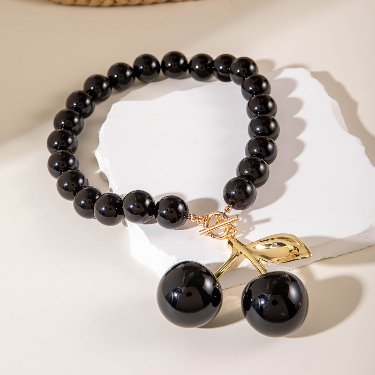 Exaggerated Acrylic Alloy Cherry Necklace