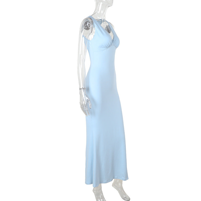 Elegant Sexy Slim V-neck Backless Slim Dress
