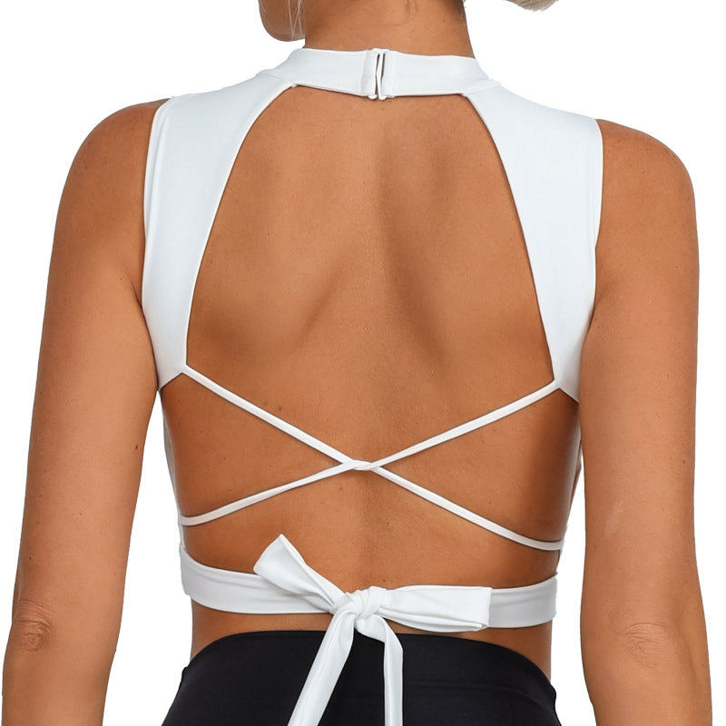 Fitness Nude Quick-Dry Padded Tie Vest