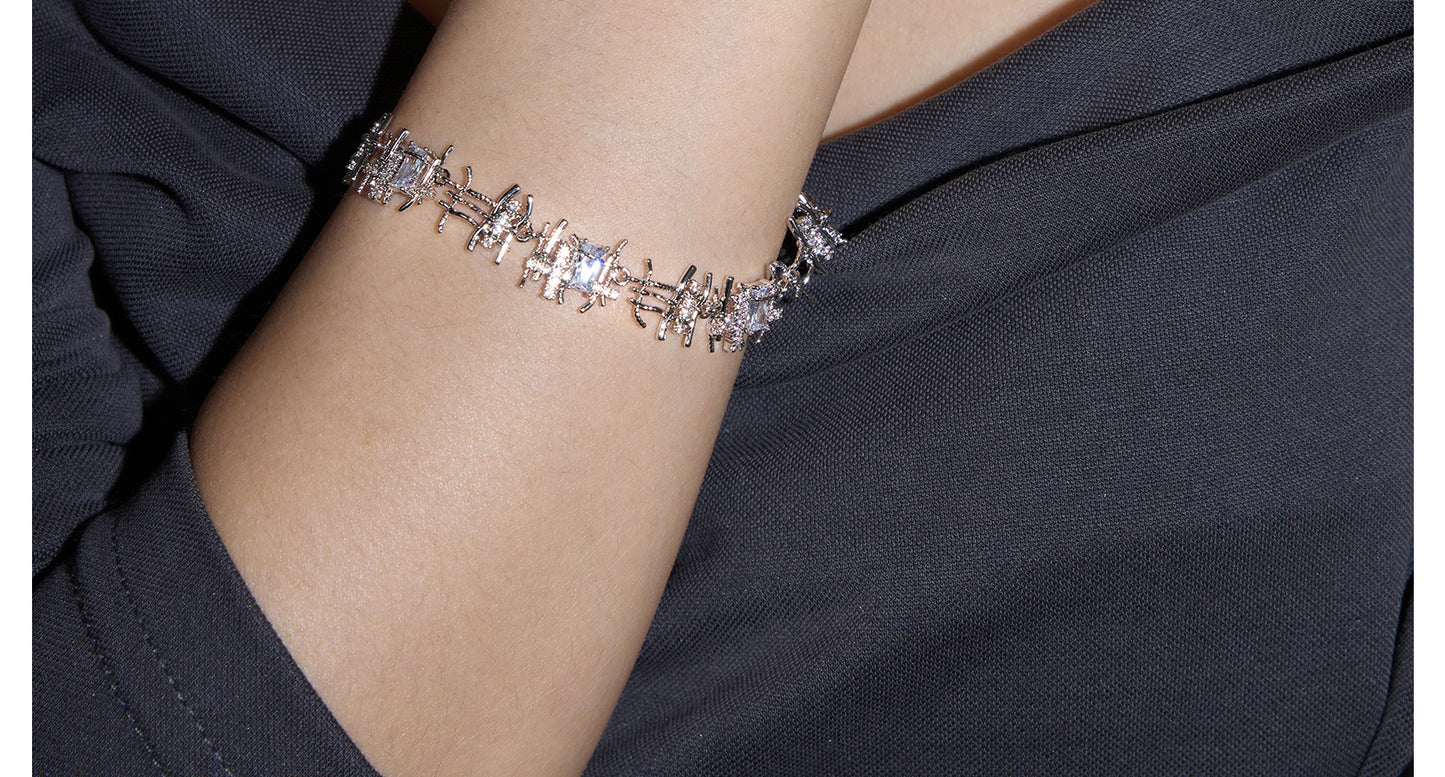 Braided Zircon Hollow Bracelet