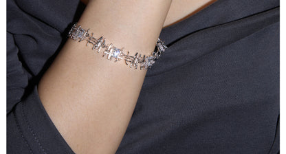 Braided Zircon Hollow Bracelet