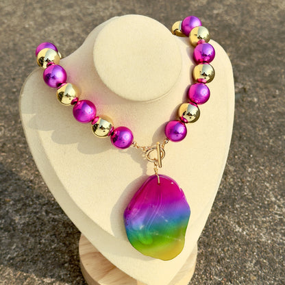 Exaggerated Acrylic Alloy Cherry Necklace