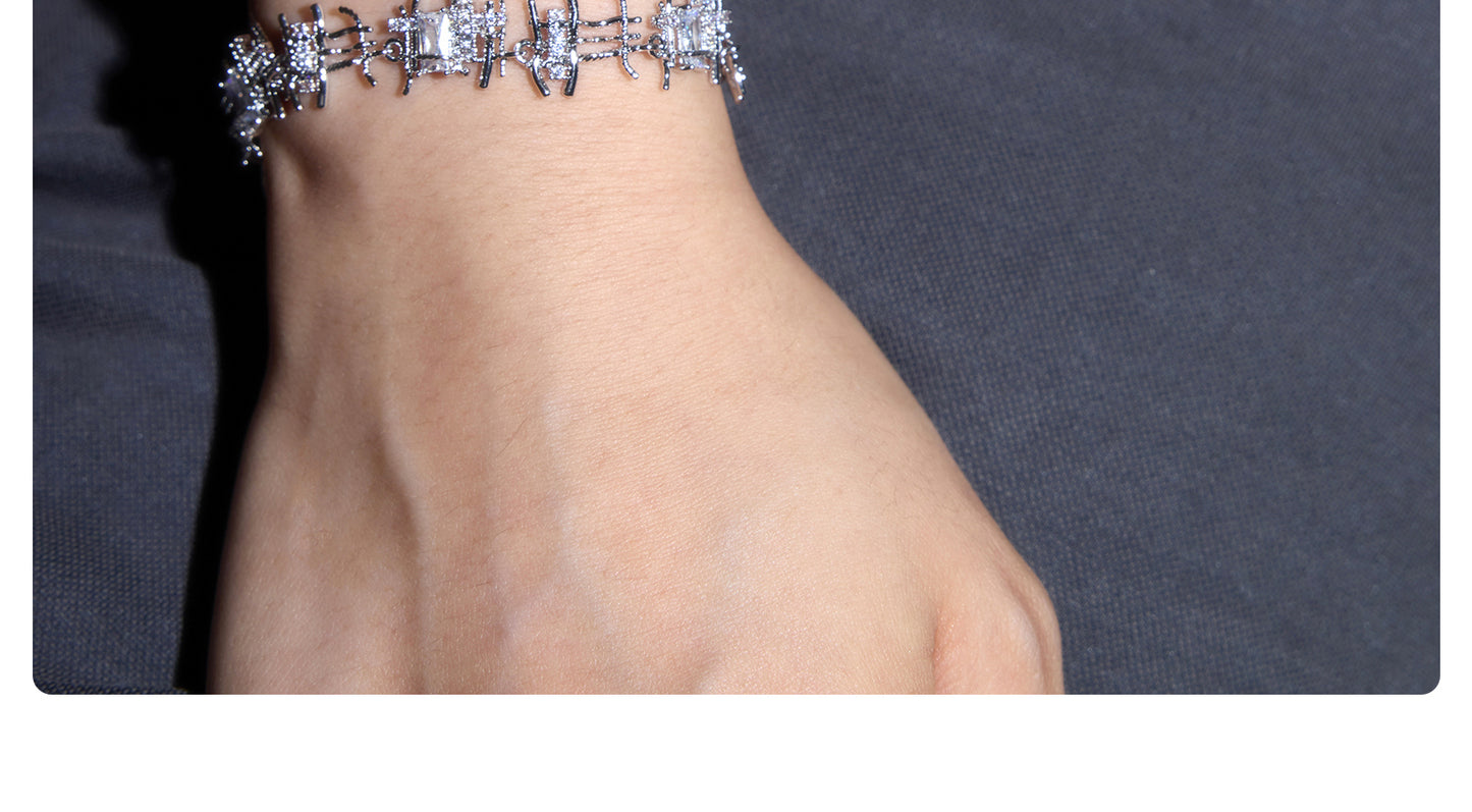 Braided Zircon Hollow Bracelet
