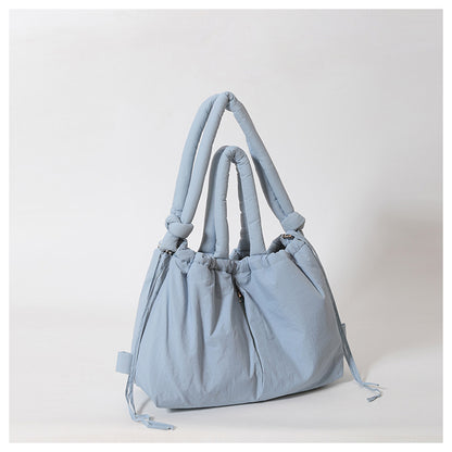Cross-Border Hot Personality and Versatility down Cotton Backpack New Nylon Drawstring Lightweight Shoulder Bag Fashion Cloth Bag