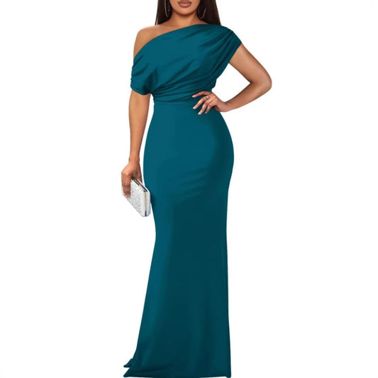 Spring Elegant Sleeveless Off-Shoulder Tight Long Dress