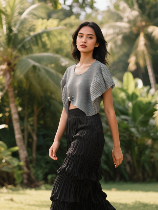 Pleated Series A-line Skirt High-end Feel Half Skirt
