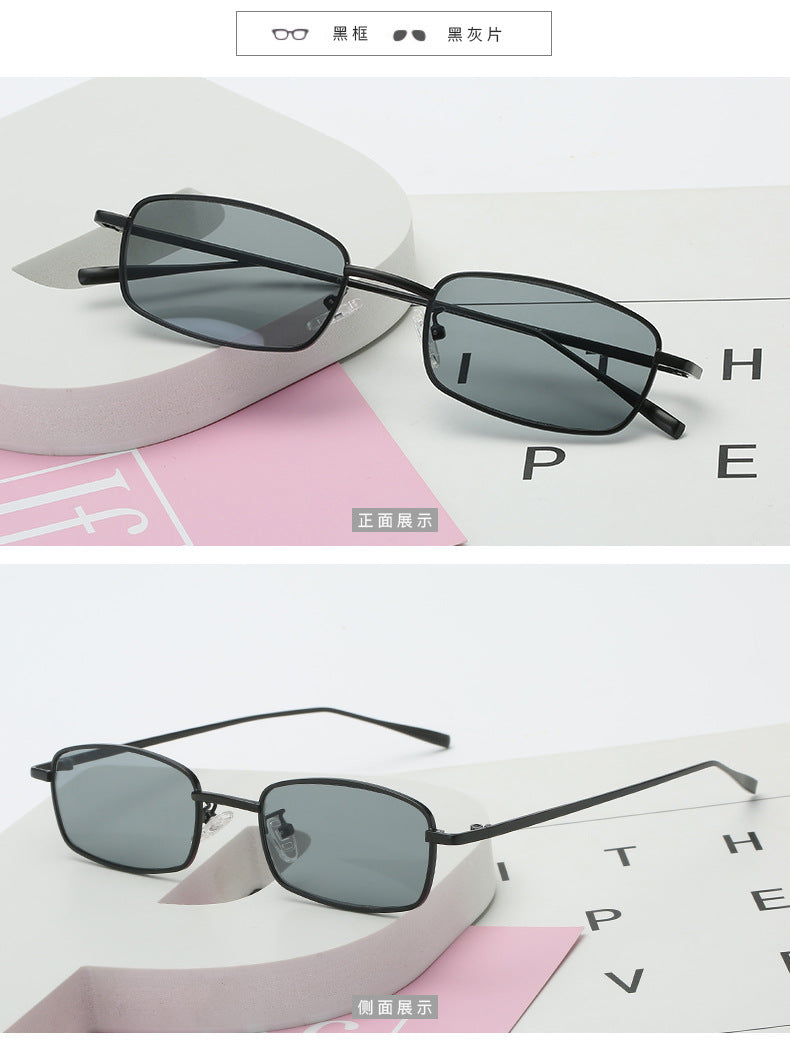 Small Square fashion Metal Sunglasses