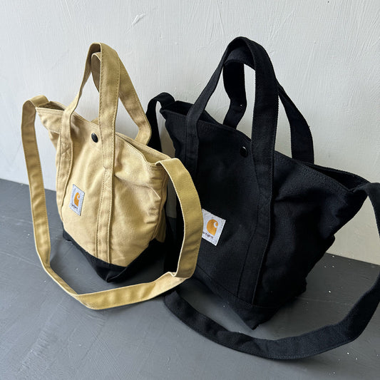 2025 Spliced Wear-Resistant Casual American Workwear Crossbody Canvas Bag
