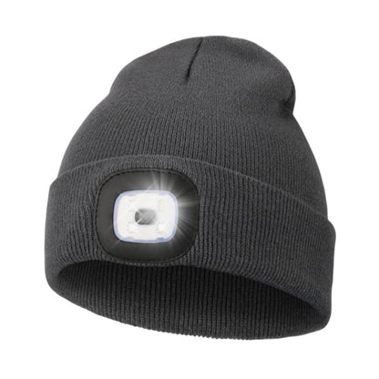 Outdoor LED Warm Lighting Knitted Hat Night Walking Hat Fishing Hat Glowing LED Knitted Hat Outdoor