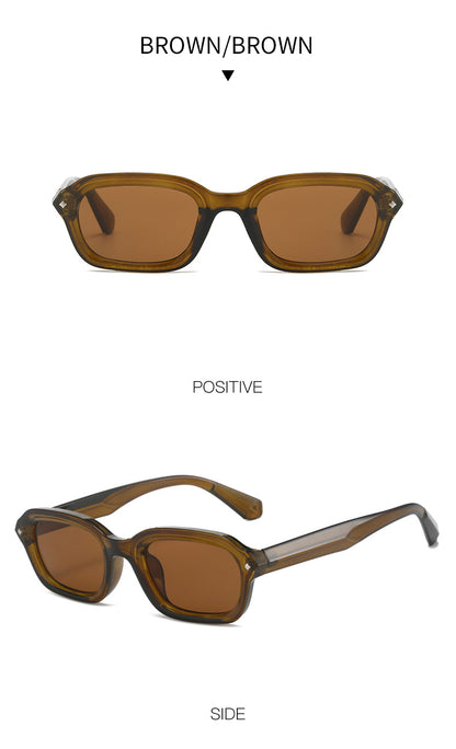 Retro high-end narrow frame square sunglasses