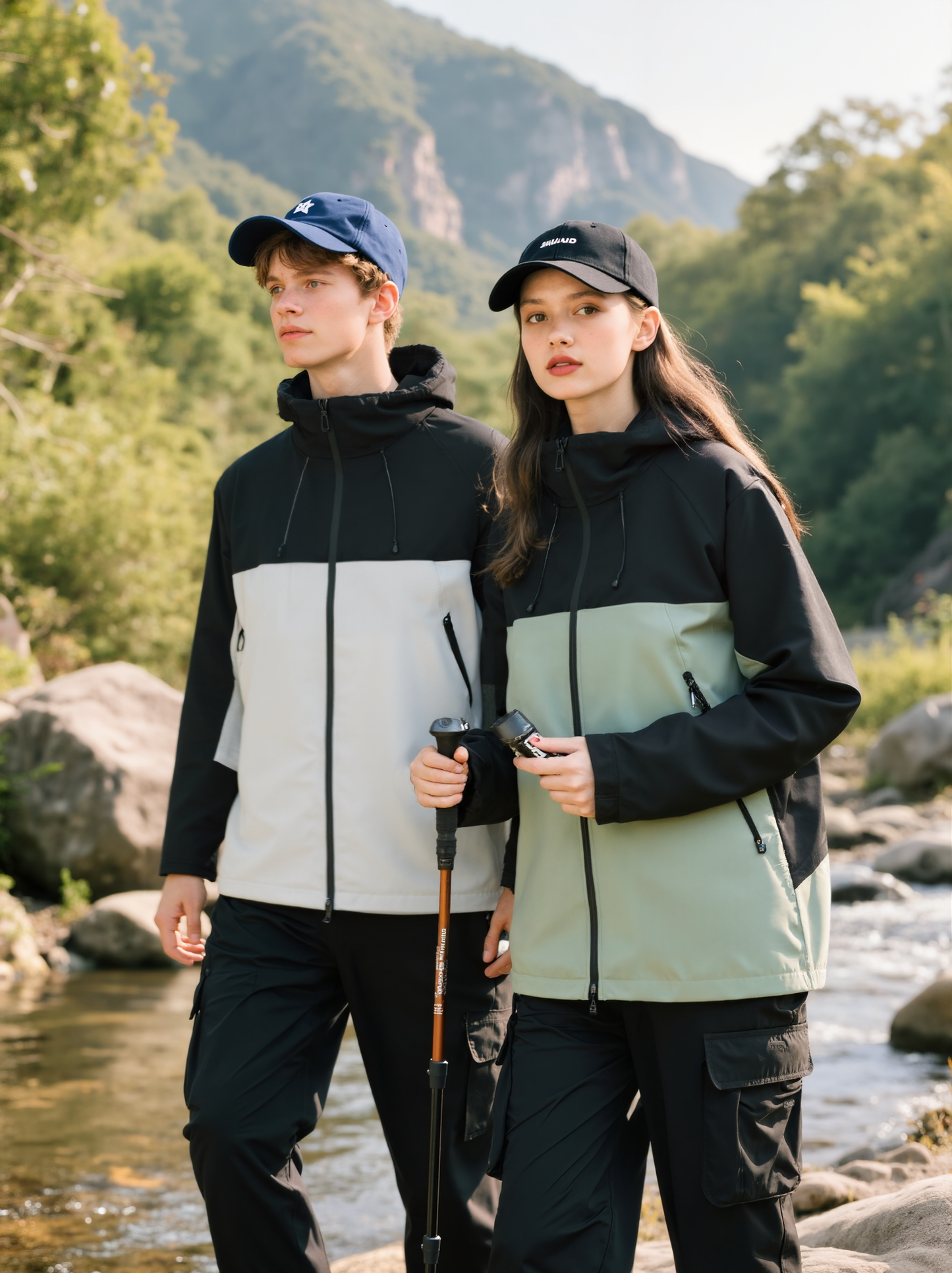 3-in-1 Waterproof Windproof Jacket Fleece Lined Outdoor Couple Hiking Jacket