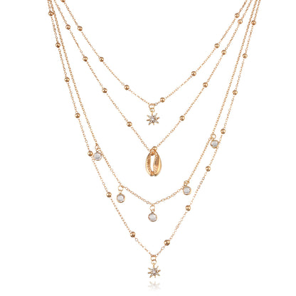 Multi-layer Zircon Hexagram Necklace