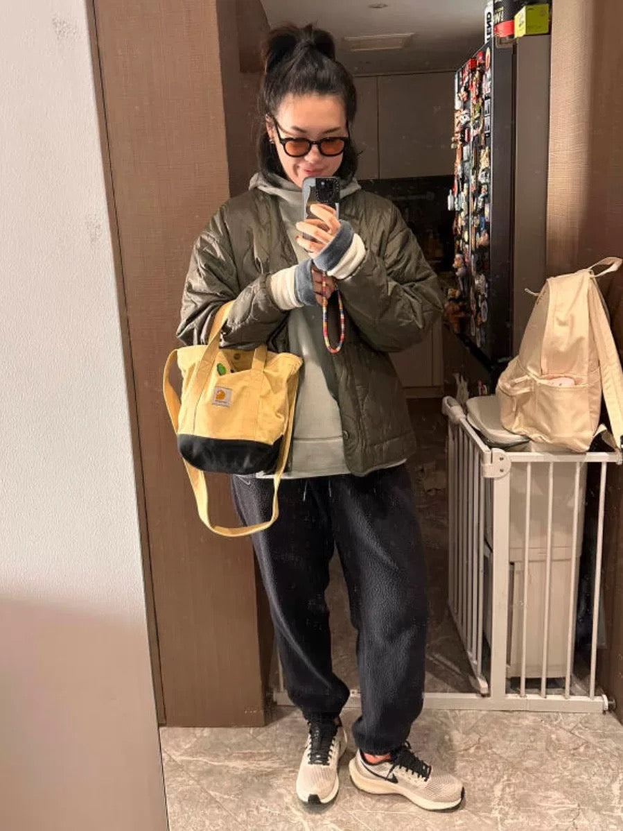 2025 Spliced Wear-Resistant Casual American Workwear Crossbody Canvas Bag