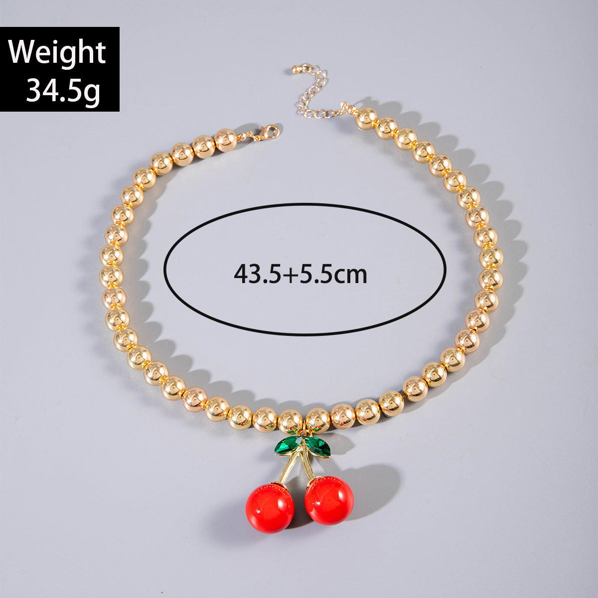 Exaggerated Acrylic Alloy Cherry Necklace