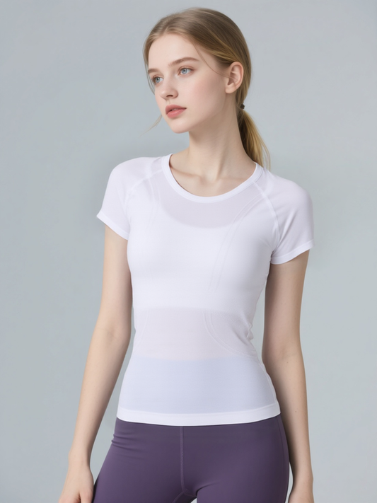 Seamless Antibacterial Lightweight Quick-Dry Slim Fit Yoga T-Shirt