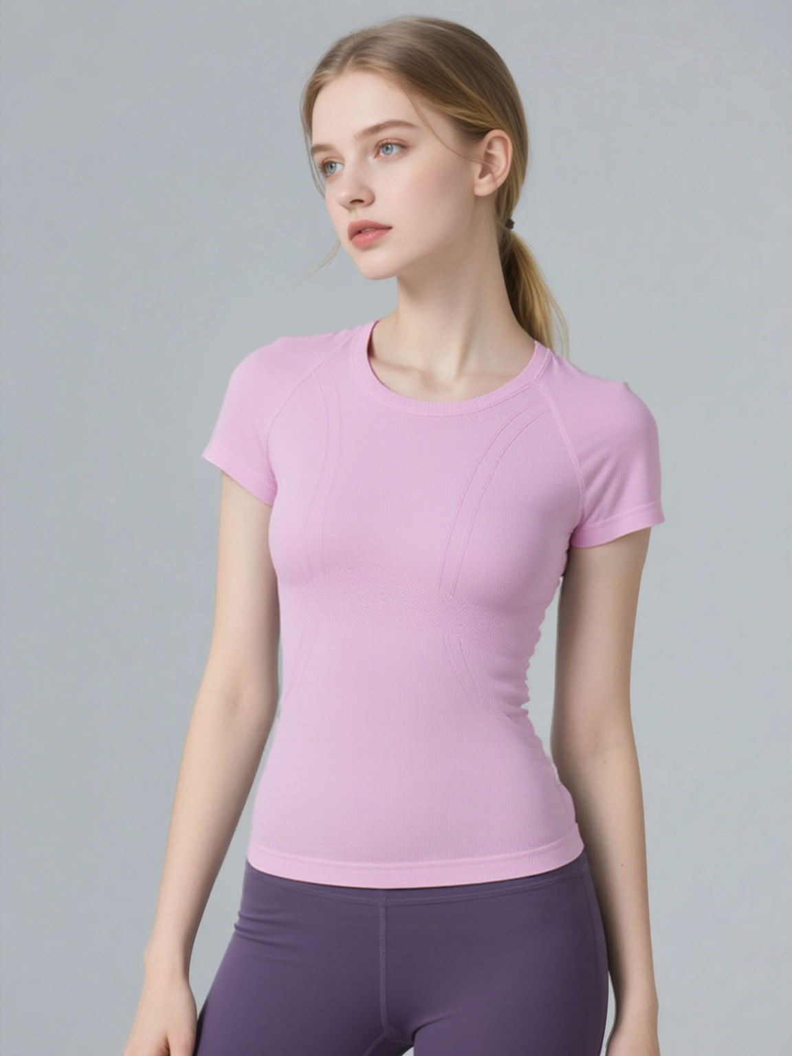 Seamless Antibacterial Lightweight Quick-Dry Slim Fit Yoga T-Shirt