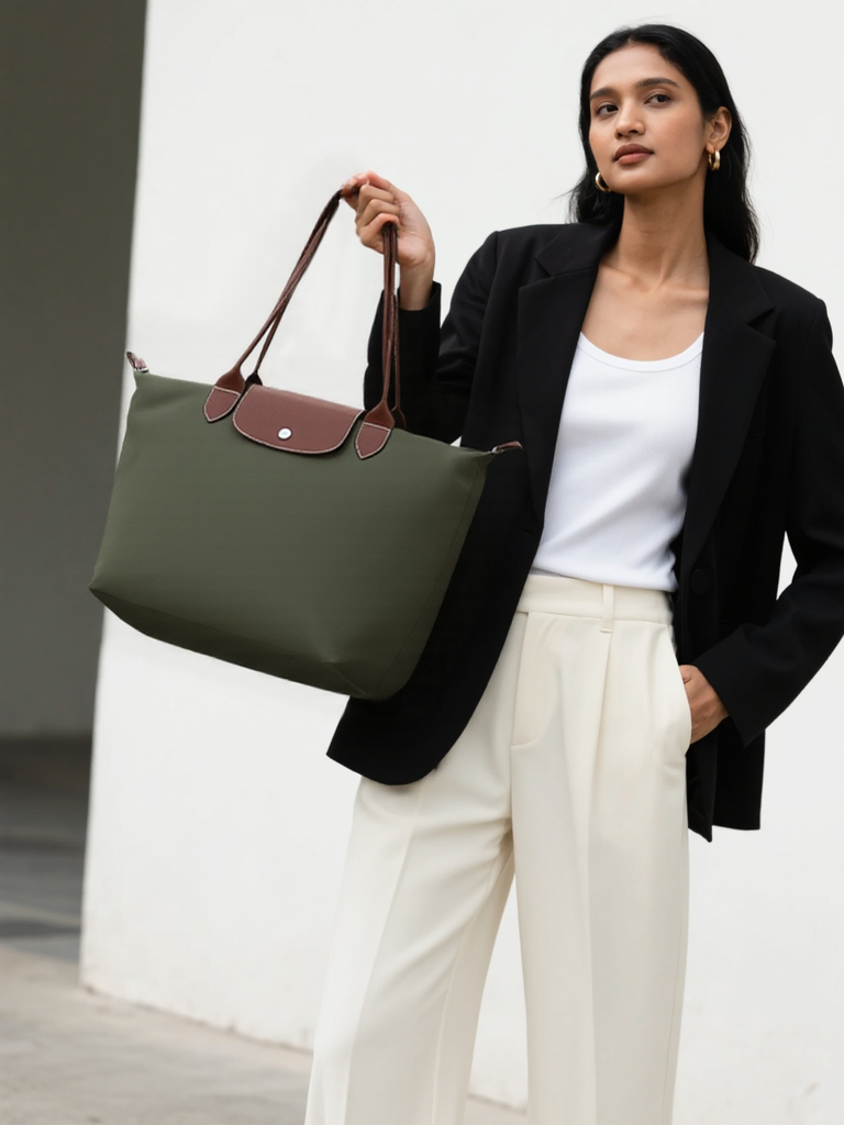 French Single Shoulder Eco-friendly Waterproof Nylon Tote Bag