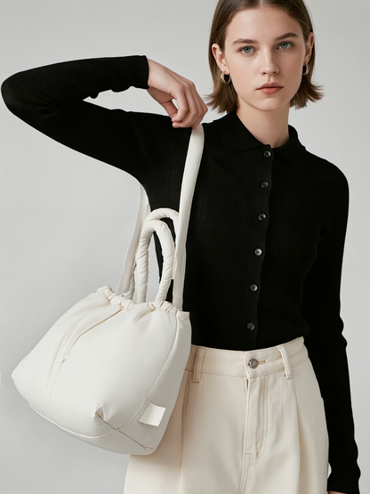 Cross-Border Hot Personality and Versatility down Cotton Backpack New Nylon Drawstring Lightweight Shoulder Bag Fashion Cloth Bag
