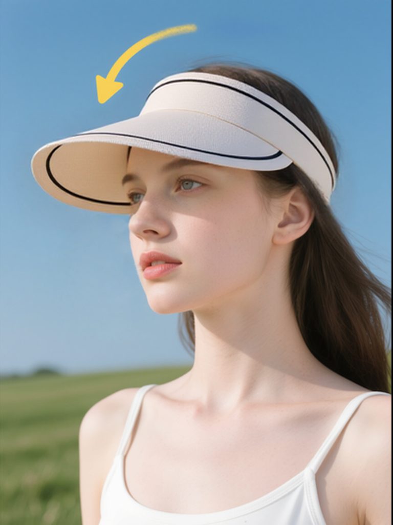 UPF50+ Large Brim UV Protection Visor Sun Hat