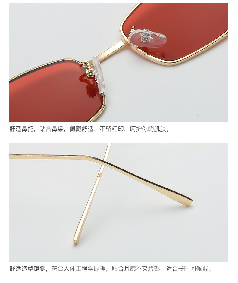Small Square fashion Metal Sunglasses