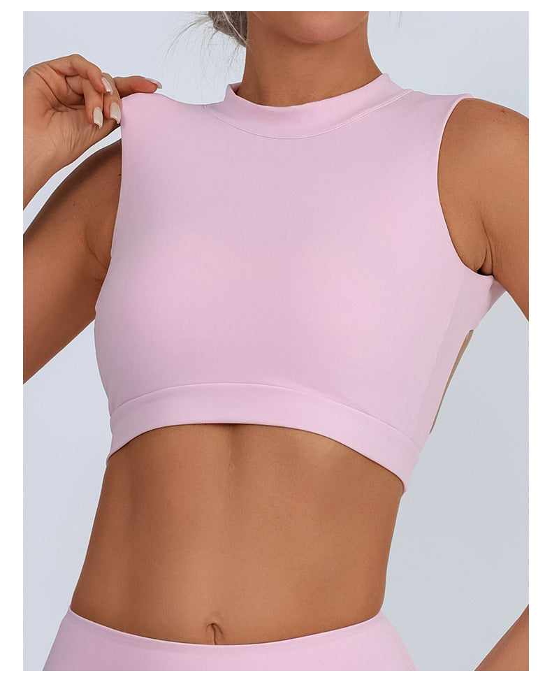 Fitness Nude Quick-Dry Padded Tie Vest